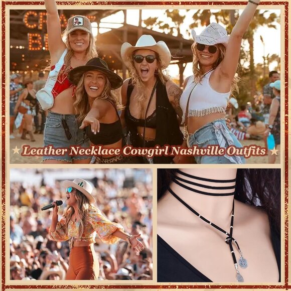 Boho Necklaces for Women Country Concert Outfits Nashville Western Outfit for Wo - Picture 4 of 9